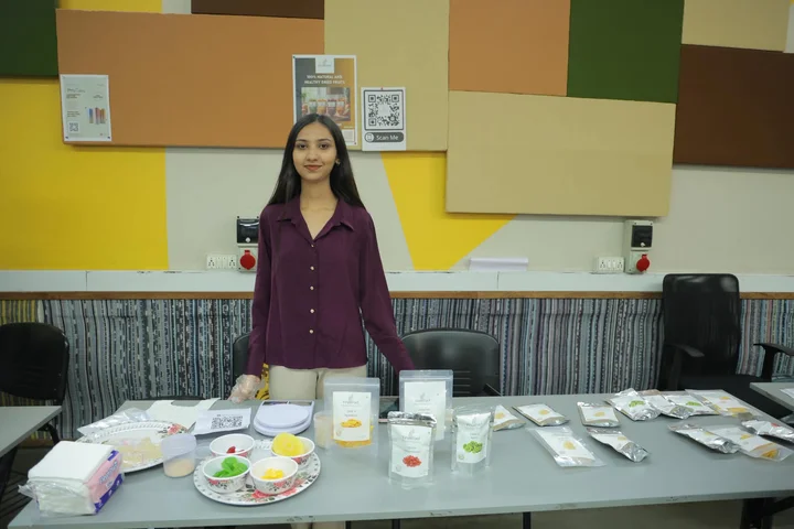 FruitFuel dehydrated fruit snacks displayed at the VentureStudio Fellowship Expo