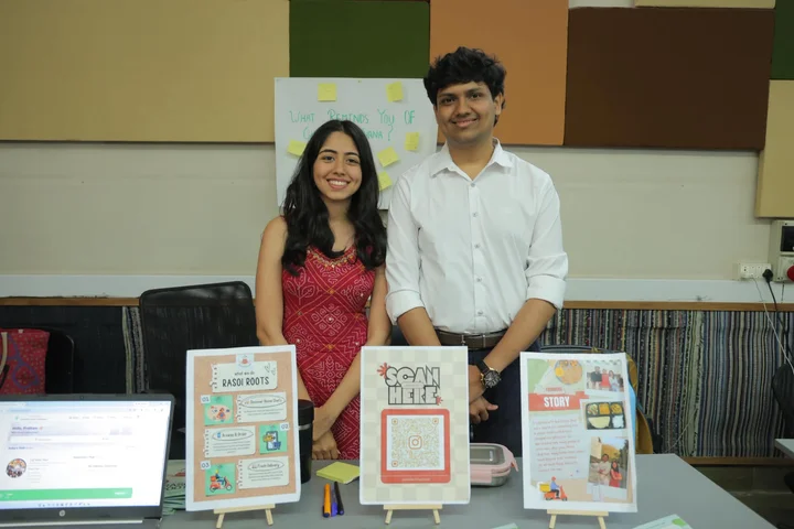 Rasoi Roots team and food display at the VentureStudio Fellowship Expo