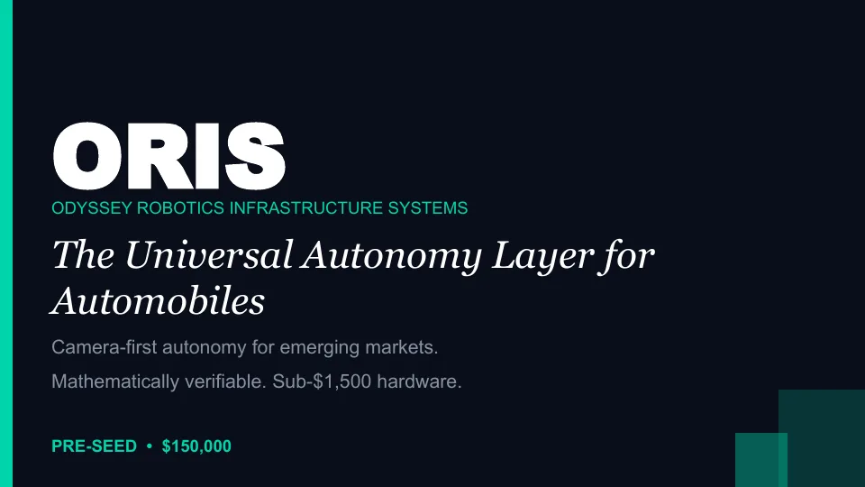ORIS pitch deck cover slide