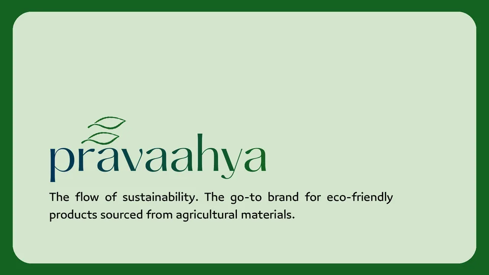 Pravaahya pitch deck cover slide
